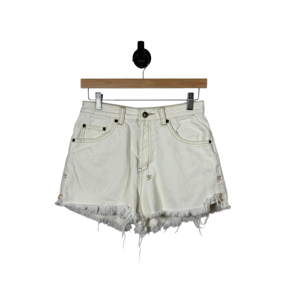 Ksubi Women’s Hi And Hawt Distressed Cutoff Denim Shorts White Size 28